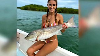Fishing Girl Gangbanged by the Crew - Brunette MILF