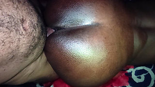 Doggy Stroking This Ebony Ass