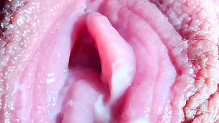 Open Pink Pussy Full of Grool