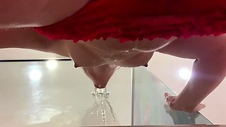 Cute young amateur web cam girl masturbates with her toy