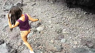 stepbrother & stepsister have public sex in paradise. Made