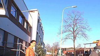 German normal woman approached on the street