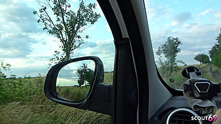 Slim German Brown Skin Latina Secretary Tricked to Outdoor Fuck by Boss