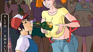 Pokemon Go adventure with Misty and Ash in an epic anime porn scene