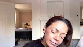 Hot Italian MILF with big natural tits rides hard and swallows a huge cum load after rimjob