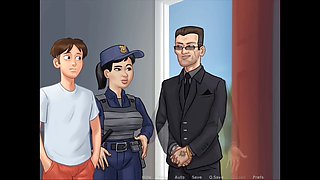 Mom and stepson get it on at home by the pool during summertime