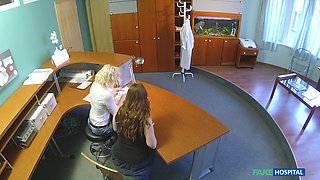 Fake Hospital - Stunning Red Head Helen Gives Blowjob for Job Security in Hospital Office Before Getting Hard Sex