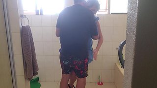 Finger Fucking My Best Friends Wife in the Bathroom Mutual Masturbation