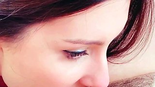 StrapOn Lesbian with big boobs fucks her blonde sexy GF