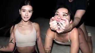 Petite College Girl Takes 3 Big Cocks Rough - Hard Doggystyle & Missionary Fuck