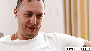 Charming Lexi Belle and Xander Corvus at riding clip