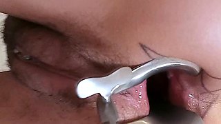 Stacked brunette goes solo toys and masturbation