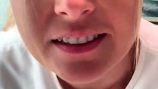 Horny big boobed fat chubby busty blonde
