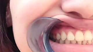 4K Dental Hygienist Routine Mouth Fetish Closeups Naked