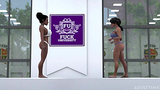 Hentai Sex College 2nd Semester Part 2 - Big Titty Hentai Babes Scissor After Their Competition