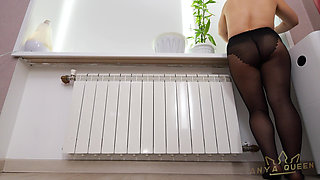 356 (custom Video) I Do Housework, Naked, Only in Black Pantyhose