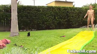Goldie Rush slips and sucks