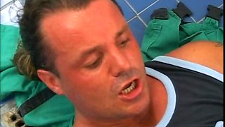 Jorg JJs Big Cock Cums in Mouth After Public Toilet Piss for Blonde TS Stewardess