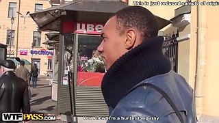 Very sexy blonde gets naked for money