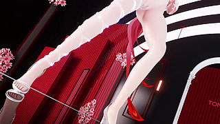 [mmd] Changli Queencard Erotic Opening One-piece Underwear Big Tits Shaking Pussy Exposed