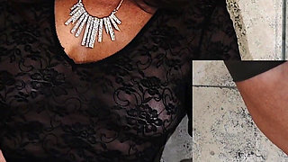 Horny old slut in bathroom