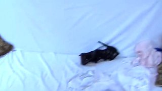 Wanilianna Solo Masturbation in Blue Nylon Stockings - Amateur Creamy Orgasm