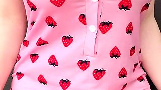 Sexy Blonde Babe With Big Boobs Strips Bra