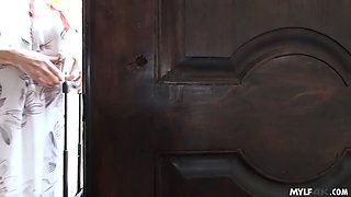 Natural milf babysits a grown-up guy