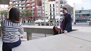 Young Teen Rebecca Volpetti Sucks Cock in Public for Andrea Dipre - Outdoor Blowjob & Creampie