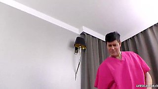 A Nurse With Big Boobs Stood Cancer In Front Of A Doctor