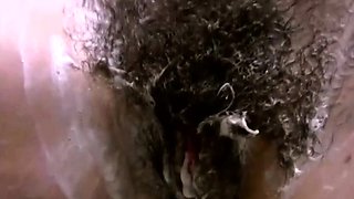 Soapy Brunette's Hairy Bath