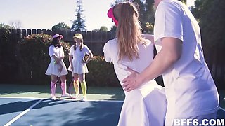 Daphne Dare, Cleo Clementine, and Daisy Stone: A Threesome Extravaganza with Facials and Outdoor Action