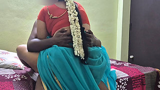 My Desi Sexy Neighbour Wife in Saree and Red Blouse Handjob & Riding My Cock Sex