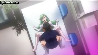 Anime babe gets fucked in group