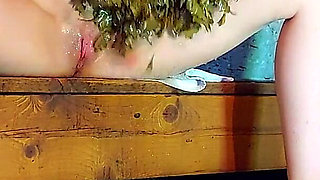 The Girl Masturbates Her Pussy in the Sauna to Orgasm. Watch for Everyone