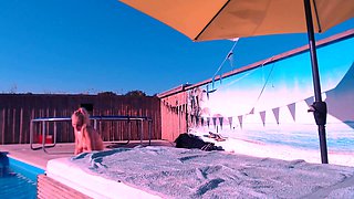 Hot amateur blonde stranded teen Alena fucked in public