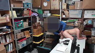 Blonde cute shoplifter chick Alyssa Cole gets a hard fuck punishment from a LP Officer