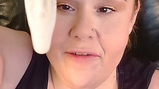 Wife shows Cuck what a real man can do with a Condom