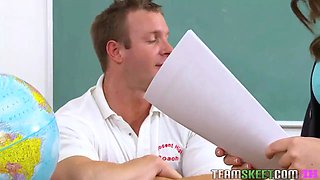 Brunette Remy Lacroix gets her shaved teen pussy fucked hard
