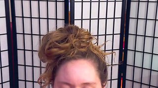 Hot brunette big boobs toying pink pussy