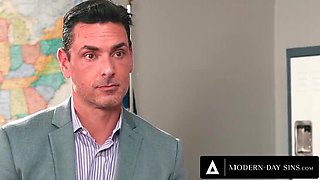 Fiona Frost Swallows Teacher Ryan Driller's Cum After Wild Graduation Fuck