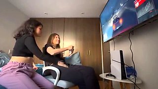 Blonde Lesbian Best Friend Eats My Pussy Rough While I Game - Scarlettandc