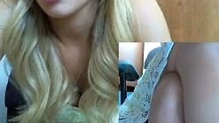 Big titted blonde milf solo toying