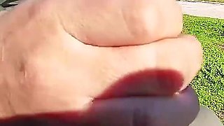 Flashing My Cock in Front a Eveyone in a Public Park and My Stepdaugher Helps Me Cumshot - Real Sex Risky