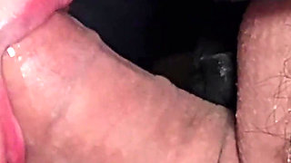 Close up: Best Milking Mouth for Your Dick! Sucking Cock Asmr, Tongue and Lips Blowjob Double Cum -ladybottox