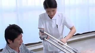 Passionate fucking between a patient and a kinky Japanese nurse