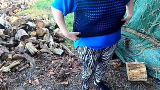 Big Tits Slapped Hard in Public Field - Bouncy Tits Action