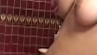 Bollard Grinding Slut Drools in Lesbian Shower Orgy