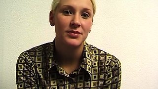 Retro German Spanner Tour - Blonde slut rubs clit and