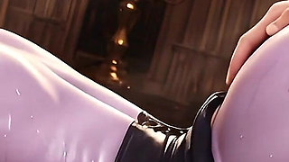 Busty Purple Sugar Mommy in Corset and Stockings Rides Hard in Candlelit Mansion - Masked Redhead Gets What She Wants
